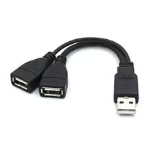 1 Male to 2 Female Extension Cord USB 2.0 Cable