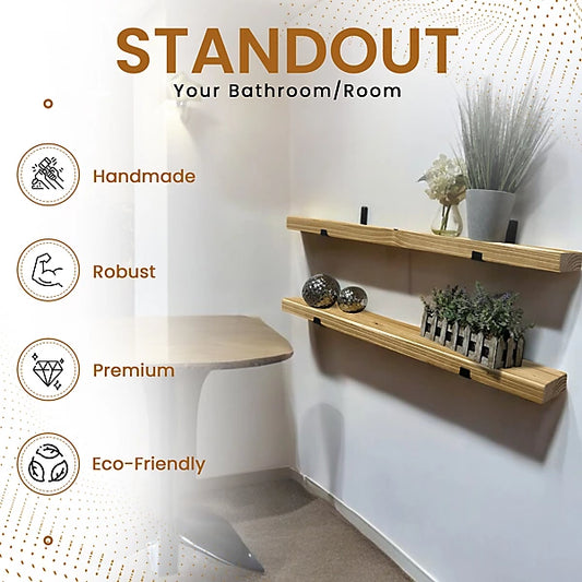 Rustic Floating Shelf 15cm Depth