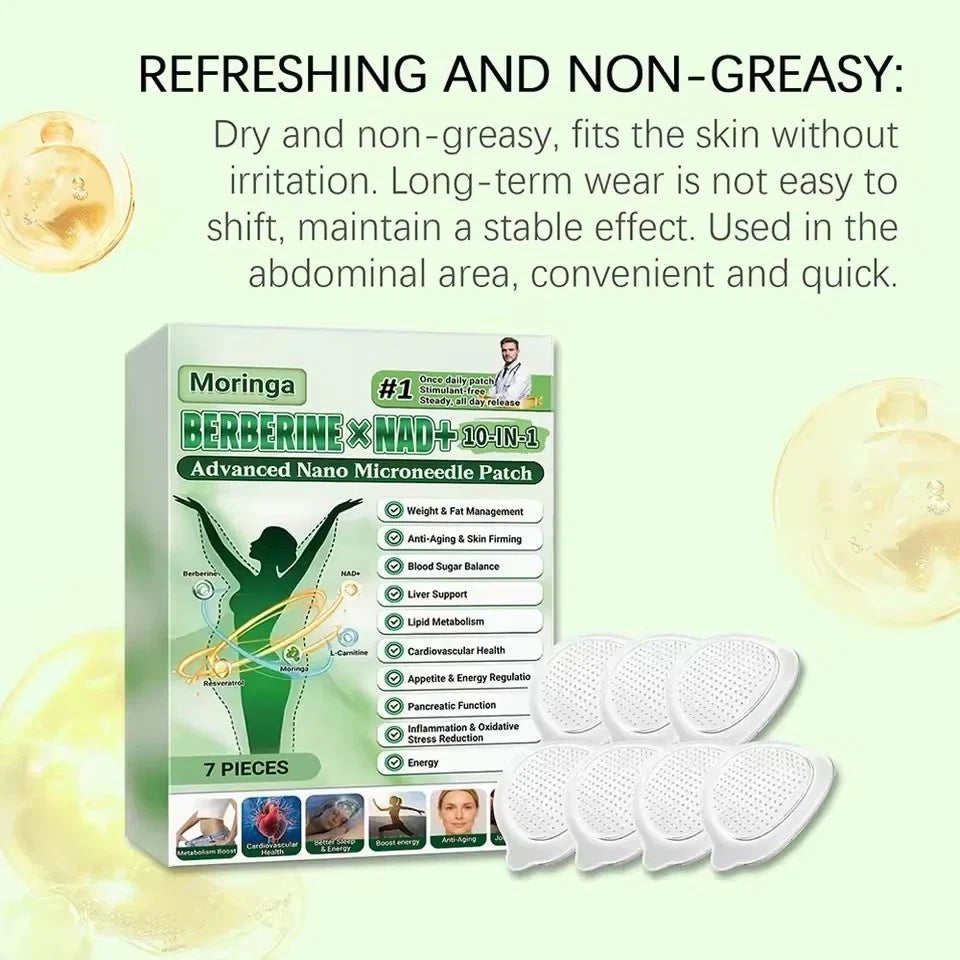 Moringa Berberine x N A D+10- in -1 Advanced Nano Microneedle Patch(7pcs)
