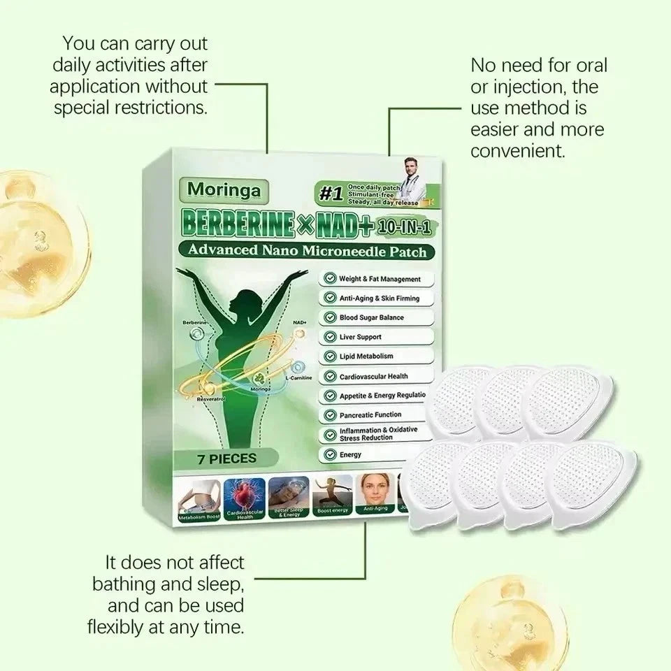 Moringa Berberine x N A D+10- in -1 Advanced Nano Microneedle Patch(7pcs)