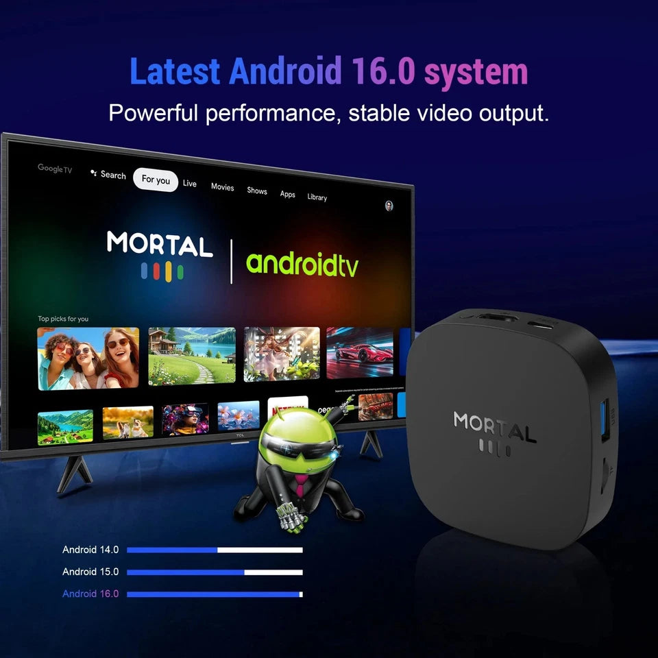 Android 16.0 TV Box Media Player 8GB RAM 128GB 8K 4K Dual WiFi UK Stock